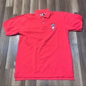 Vintage bugs bunny looney tunes polo shirt red men